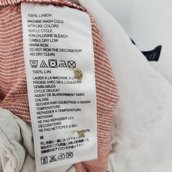 Tommy Bahama 100% Linen Burnt Red Striped Men's Island Resort Vacation Shorts 36 - Picture 6 of 6